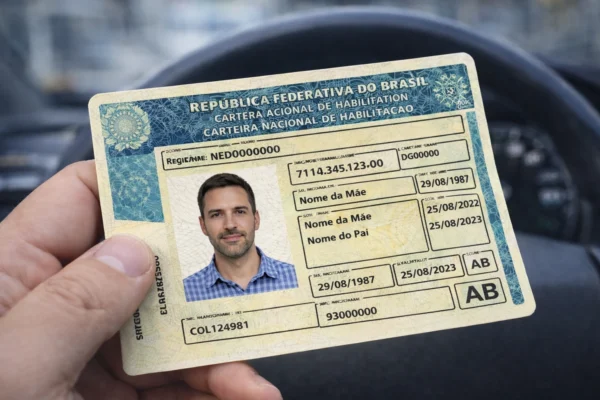 Carteira de Habilitação no volante cnh